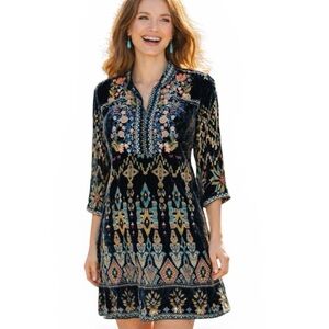 Johnny Was burnout velvet LAURELIE TUNIC DRESS NWT